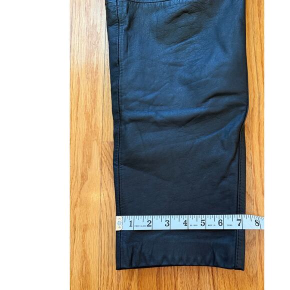 Diversity vintage leather pant size 8 Black Pleated 100% genuine leather pants - Picture 9 of 12